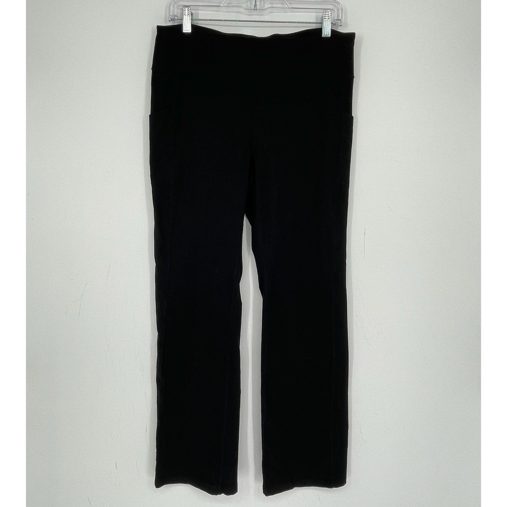 J.Jill Women's Black Performance Stretch Boot-Cut Athletic Track Pants Size M